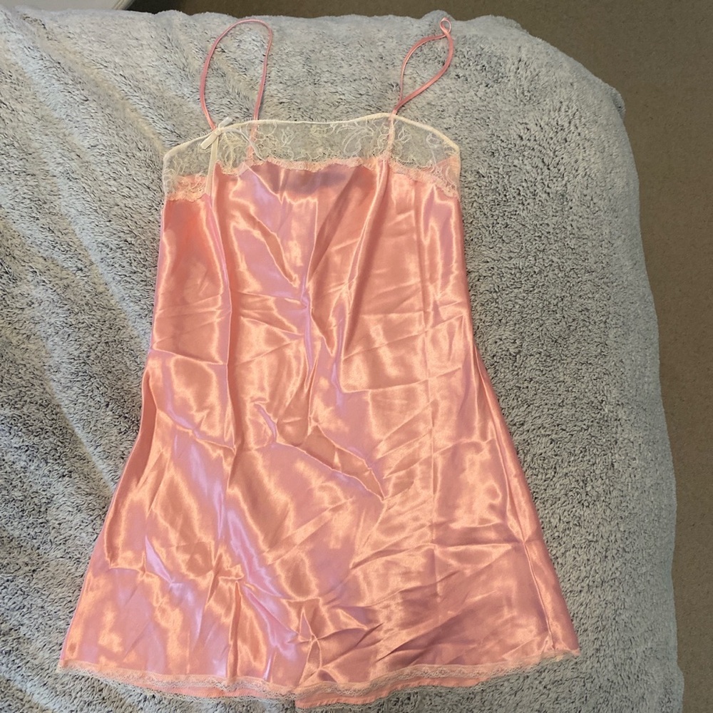 Victoria’s Secret pink satin mini slip dress